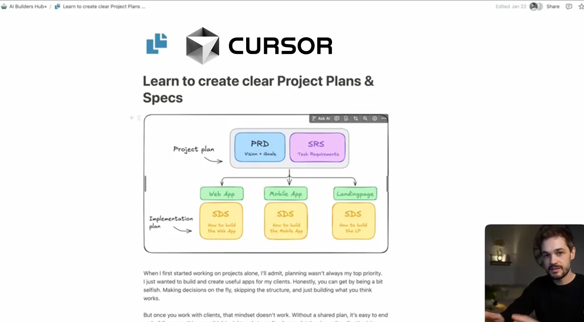 See how I create clear Project Plans & Specs (PRD, Roadmap, API) and use them to build full stack apps